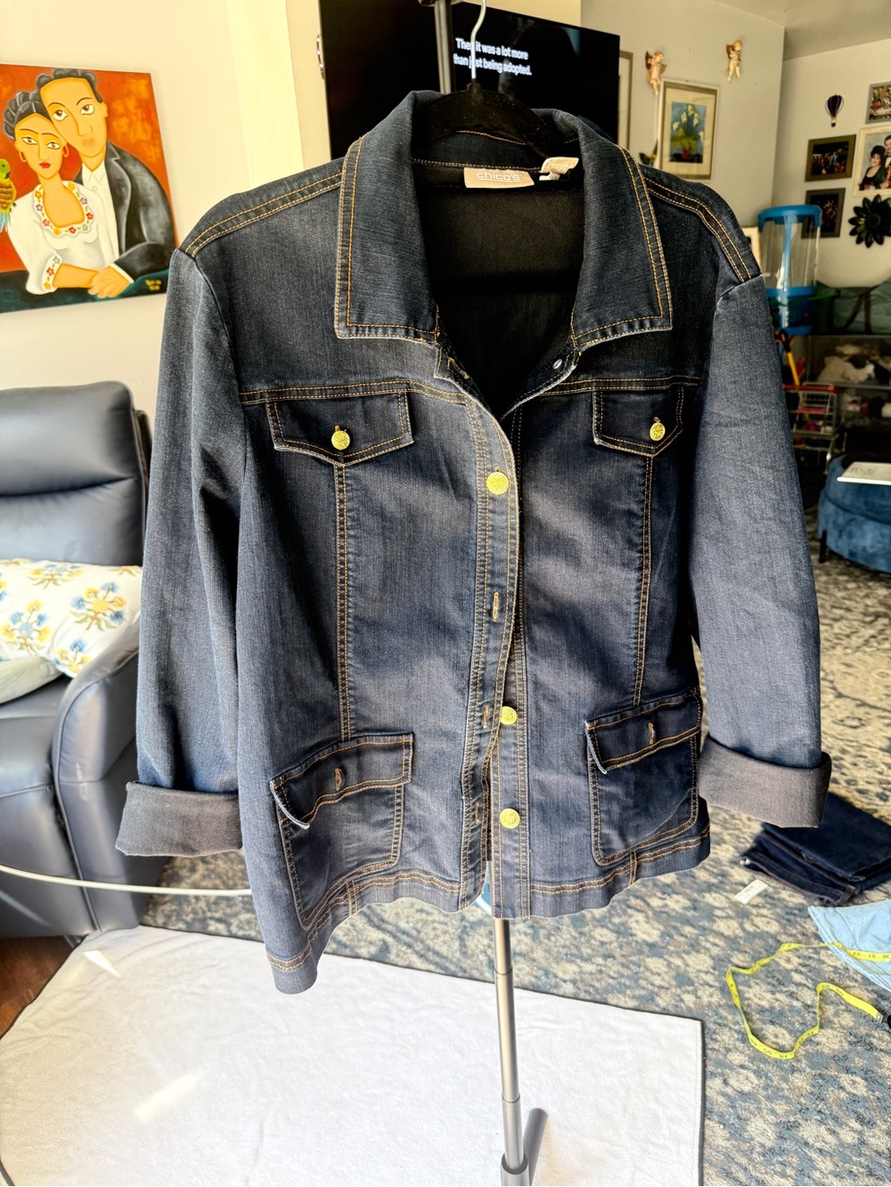 Classic Dark Blue Denim Jacket for Women
